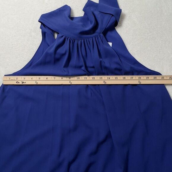 Badgley Mischa Elise Mini Dress Sz 10 Trapeze Back Tie Turtleneck Sleeveless - Picture 12 of 13